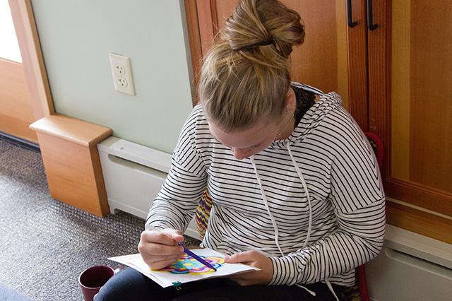 Simple activities like coloring can help provide calmness and clarity.