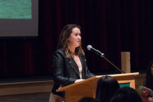 Current junior Allie Soper shared her family's personal story and the importance of making thoughtful decisions as well as educating her peers.