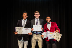 Mika Adams-Woods, Mason Webb, and Shandon Brown receive student-athlete awards