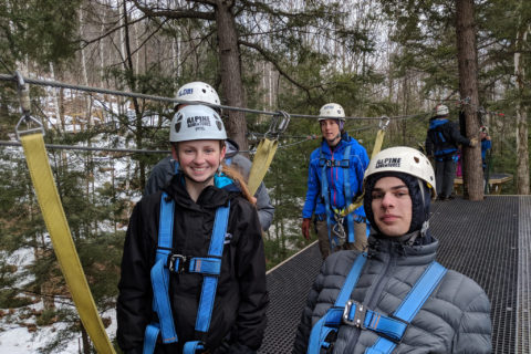Winter Adventure in New Hampshire tries out the zip line at Gunstock Mountain.