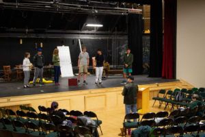 New Hampton School students rehearse their fall production of "Clue: On Stage."