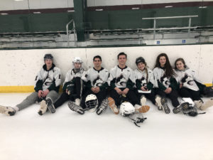 Broom ball teams in Jacobson Arena