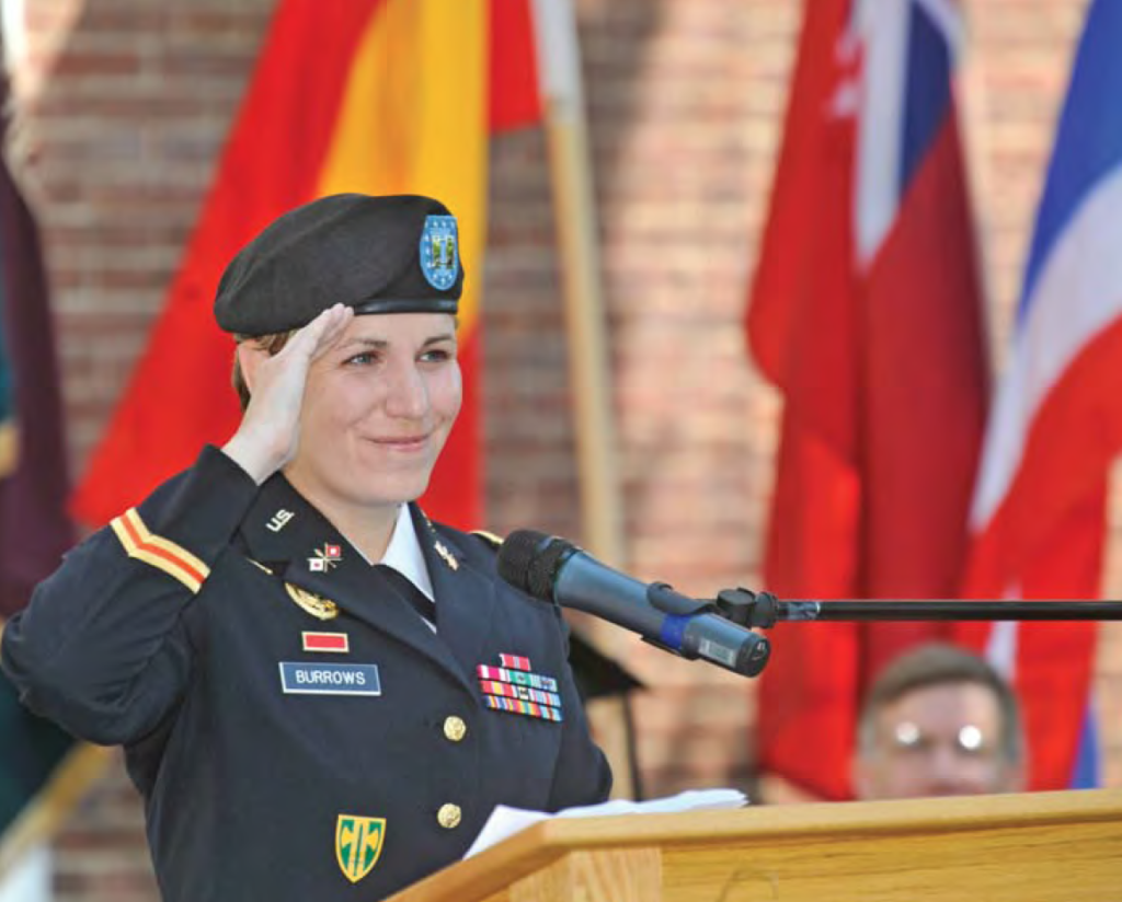 Military service members Alicia Burrows